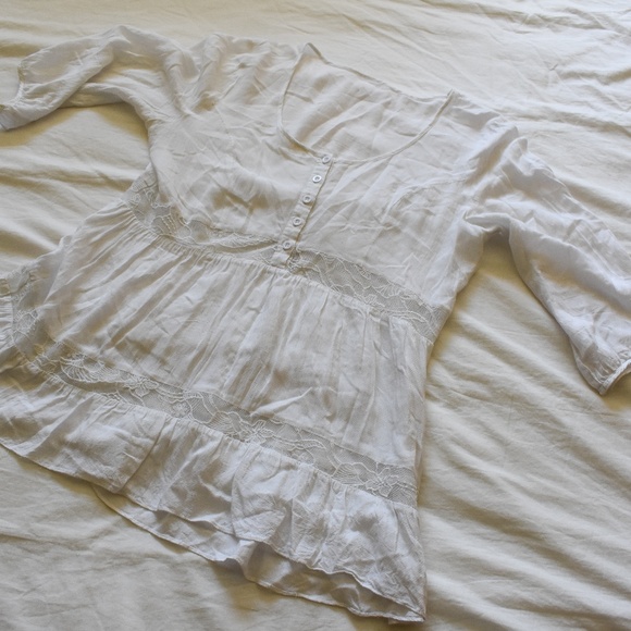 Tops - White Peasant Top
